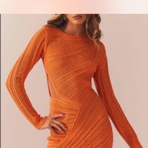 Peppermayo PINK Long-Sleeve Cutout Bodycon Dress